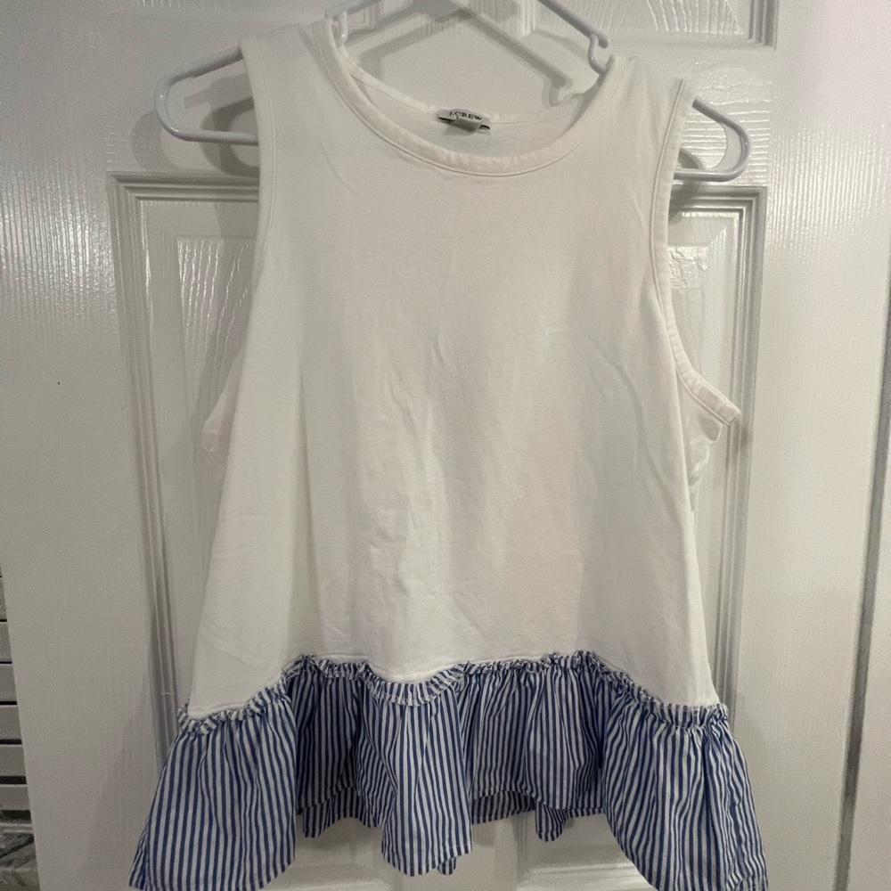 J. crew Factory White Peplum Tank